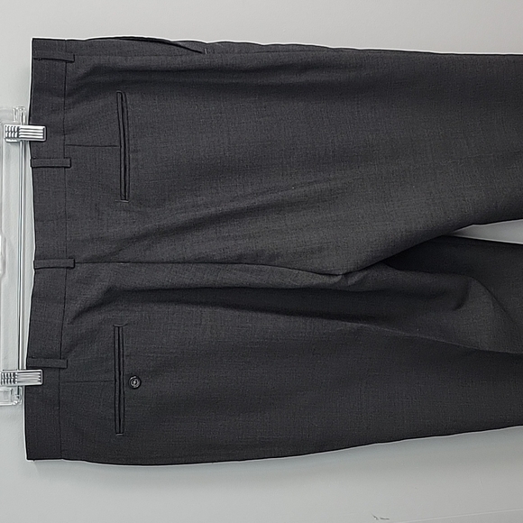 LANDS' END Men's Gray Wool Flat Front Suit Pants - Picture 5 of 10